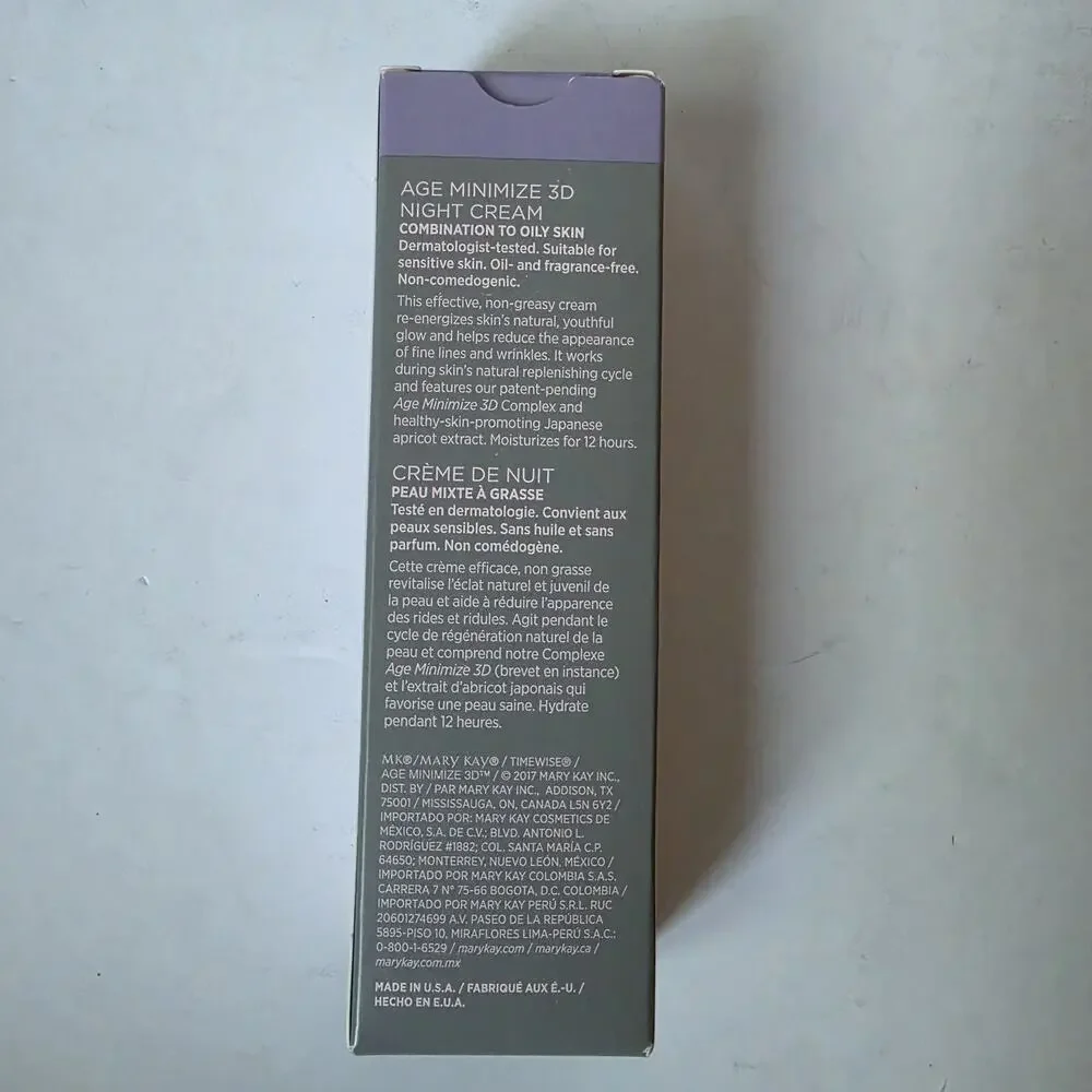 Mary Kay Timewise Age Minimize 3D Night Cream Combination to Oily 1.7 oz 48g